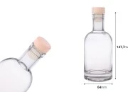 Staklena okrugla flašica od 200mL sa silikonskim čepom sa drvenom glavom Staklena okrugla flašica od 200mL sa silikonskim čepom sa drvenom glavom