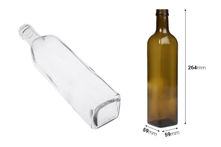 Staklena flaša 500mL Marasca sa grlom PP 31.5 - 50 kom-dimenzije_slike