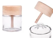Providna staklena bočica 50mL sa drvenim zatvaračem, za osveživač prostora Providna staklena bočica 50mL sa drvenim zatvaračem, za osveživač prostora
