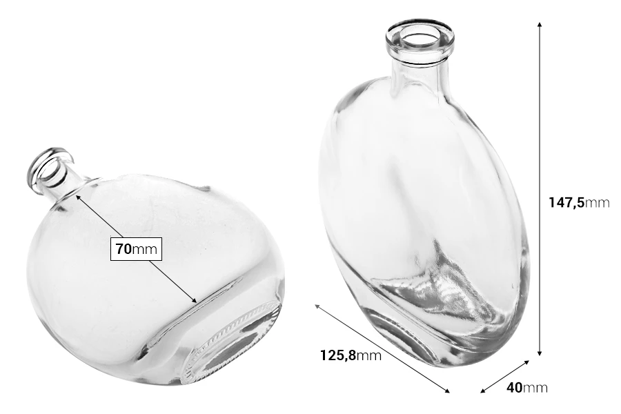 Staklena boca 250mL ovalnog oblika-dimenzije_slike