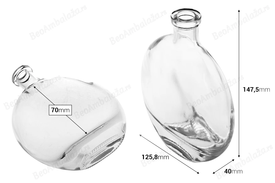 Staklena boca 250mL ovalnog oblika-dimenzije_slike