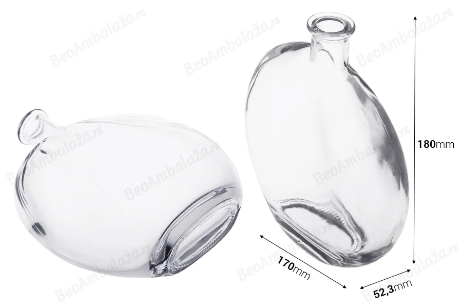 Staklena boca 500mL ovalnog oblika-dimenzije_slike