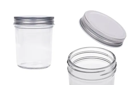 Staklena tegla 200mL sa srebrnim aluminijumskim zatvaračem - 6 kom-1