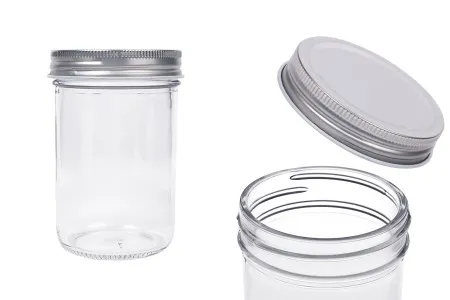 Staklena tegla 250mL sa srebrnim aluminijumskim zatvaračem - 6 kom-1