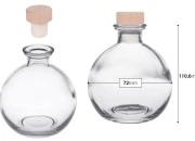Providna staklena flaša 250mL sa silikonskim čepom sa drvenom glavom Providna staklena flaša 250mL sa silikonskim čepom sa drvenom glavom