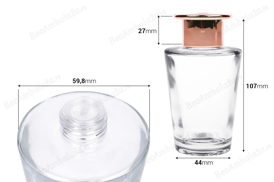 Staklena bočica 100 ml sa prstenom i čepom za osveživač prostora-dimenzije_slike
