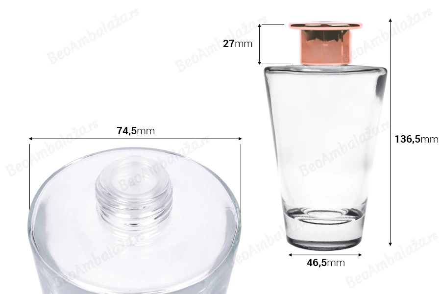 Staklena bočica 200 ml sa prstenom i čepom za osveživač prostora-dimenzije_slike