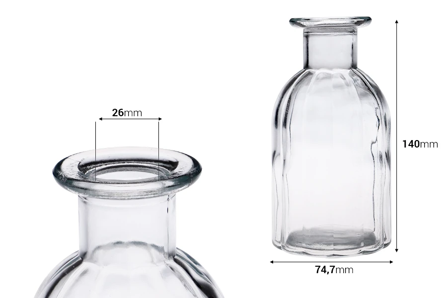 Staklena ukrasna bočica 300 ml pogodna za osveživač prostora Staklena ukrasna bočica 300 ml pogodna za osveživač prostora