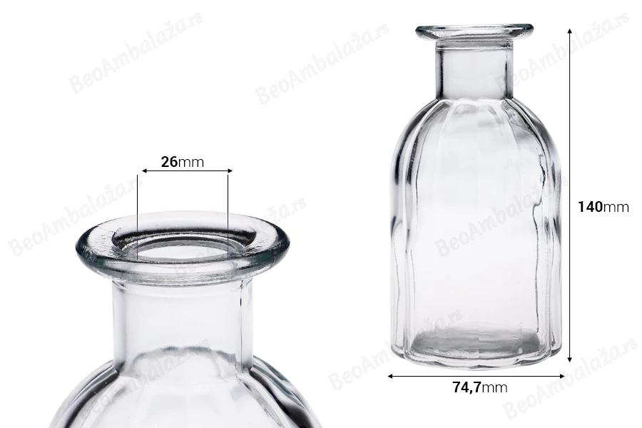Staklena ukrasna bočica 300 ml pogodna za osveživač prostora-dimenzije_slike
