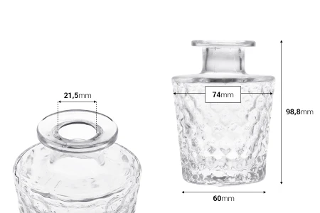 Reljefna staklena bočica 150 mL-2