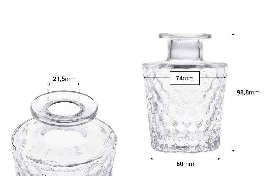 Reljefna staklena bočica 150 mL Reljefna staklena bočica 150 mL