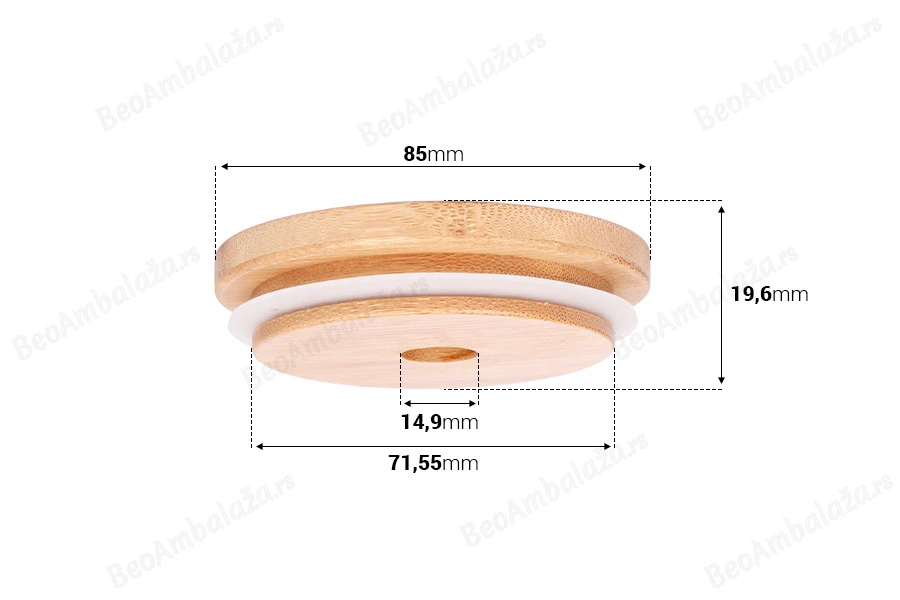 Drveni poklopac sa otvorom i gumom za tegle sa unutrašnjim prečnikom grla 70,5 mm-dimenzije_slike