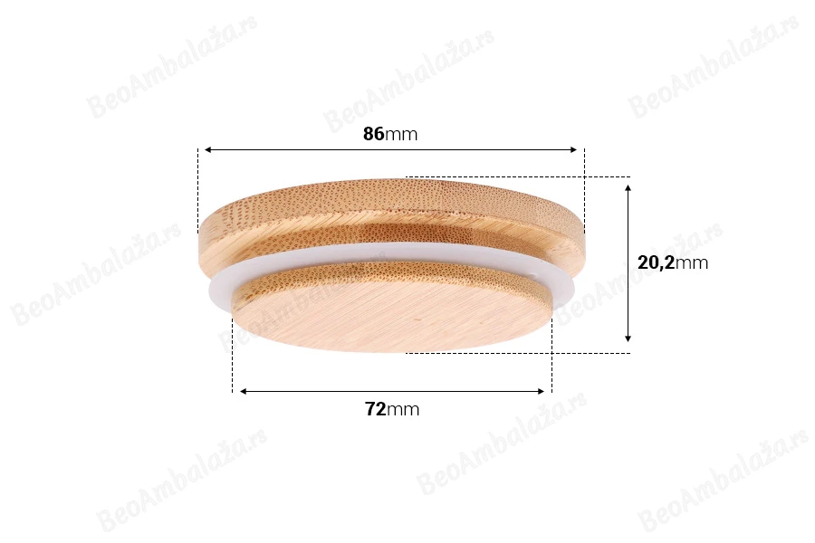 Drveni poklopac sa gumicom za tegle sa unutrašnjim prečnikom otvora 72 mm-dimenzije_slike