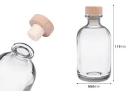 Providna staklena flašica od 100mL sa silikonskim čepom sa drvenom glavom Providna staklena flašica od 100mL sa silikonskim čepom sa drvenom glavom