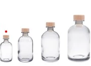 Providna staklena flašica od 100mL sa silikonskim čepom sa drvenom glavom Providna staklena flašica od 100mL sa silikonskim čepom sa drvenom glavom