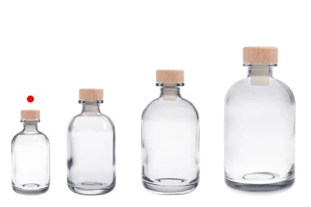 Providna staklena flašica od 100mL sa silikonskim čepom sa drvenom glavom-5