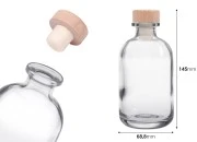 Providna staklena flašica od 250mL sa silikonskim čepom sa drvenom glavom Providna staklena flašica od 250mL sa silikonskim čepom sa drvenom glavom