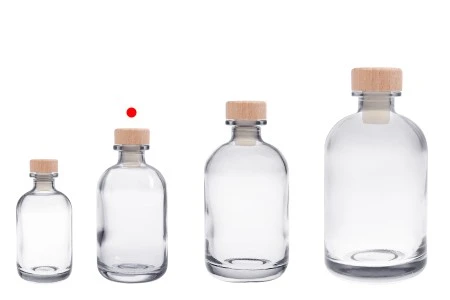 Providna staklena flašica od 250mL sa silikonskim čepom sa drvenom glavom-5
