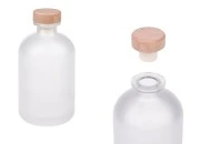 Providna peskirana staklena flaša od 500mL sa silikonskim čepom sa drvenom glavom