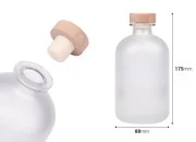 Providna peskirana staklena flaša od 500mL sa silikonskim čepom sa drvenom glavom