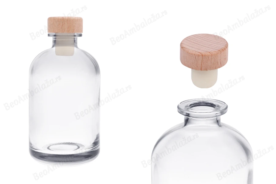 Providna staklena flaša od 500mL sa silikonskim čepom sa drvenom glavom-slika_proizvoda