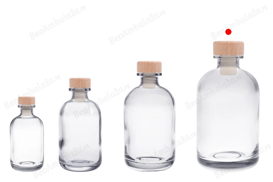Providna staklena flaša od 500mL sa silikonskim čepom sa drvenom glavom-grupa_slika