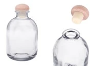 Providna staklena flašica od 370mL sa silikonskim čepom sa drvenom glavom