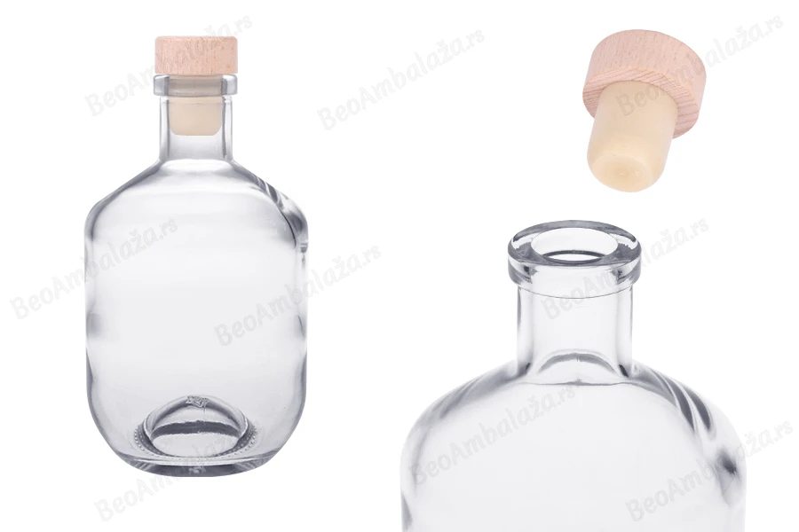 Staklena flašica od 330mL sa silikonskim čepom sa drvenom glavom-slika_proizvoda