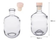 Staklena flašica od 330mL sa silikonskim čepom sa drvenom glavom