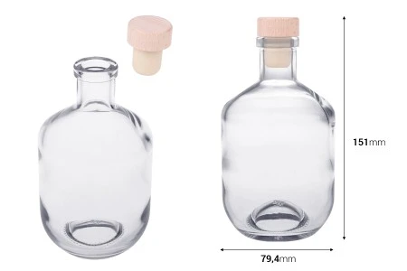 Staklena flašica od 330mL sa silikonskim čepom sa drvenom glavom-2