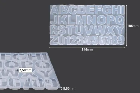 Silikonski kalup Engleska abeceda i brojevi 346x186x8,5mm-2