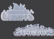 Silikonski kalup Merry Christmas sa Deda Mrazem i sneškom Silikonski kalup Merry Christmas sa Deda Mrazem i sneškom