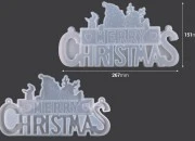 Silikonski kalup Merry Christmas sa Deda Mrazem i sneškom Silikonski kalup Merry Christmas sa Deda Mrazem i sneškom