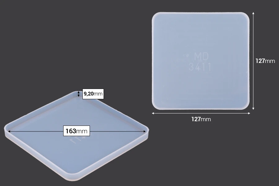 Silikonski kalup Veliki kvadratni podmetač-dimenzije_slike