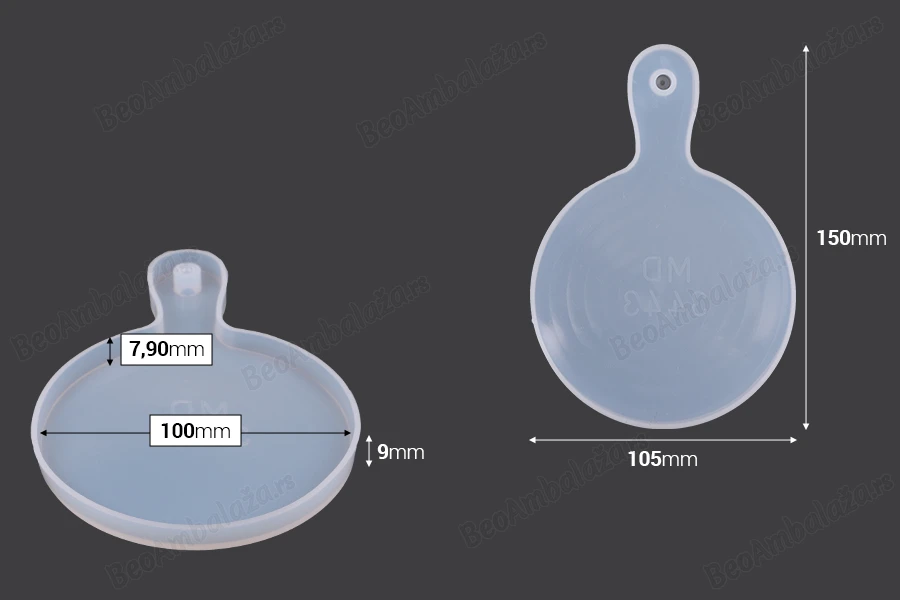 Silikonski kalup Okrugla daska za sečenje 150x105mm-dimenzije_slike