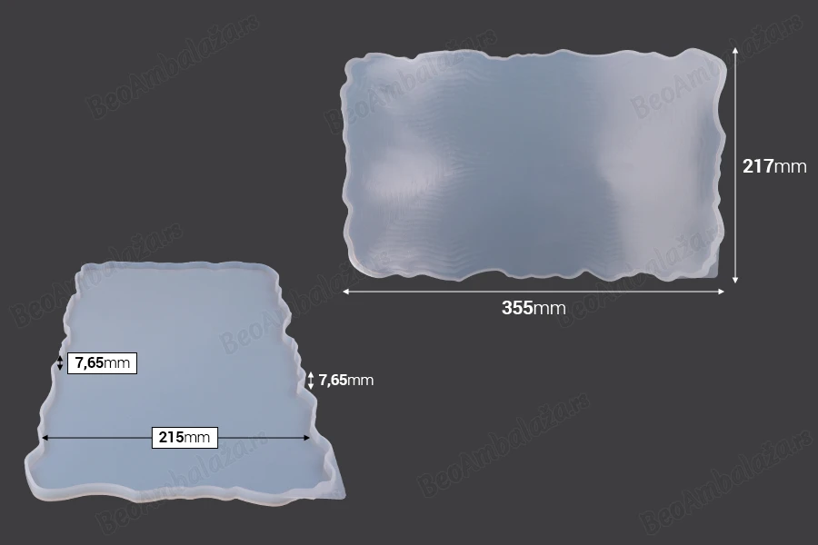 Silikonski kalup Pravougaona ploča 355x210mm-dimenzije_slike