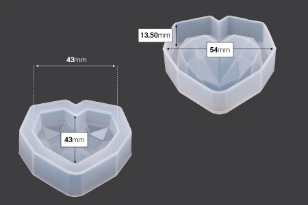 Silikonski kalup u obliku geometrijskog srca 57x56 mm-2