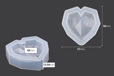 Silikonski kalup u obliku geometrijskog srca 57x56 mm-3