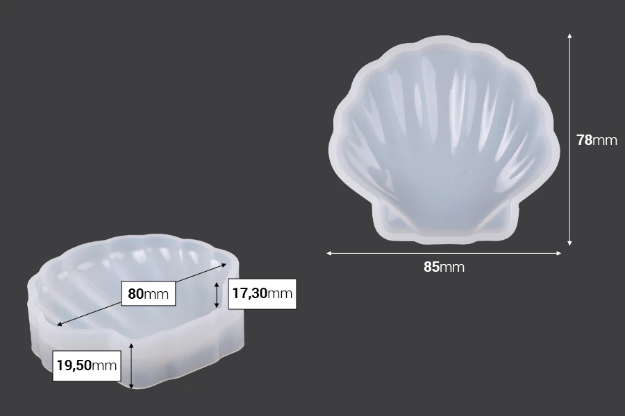 Silikonski kalup u obliku školjke-dimenzije_slike