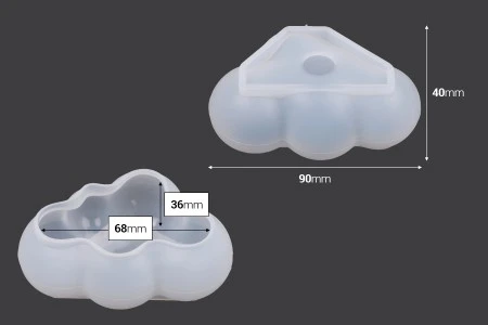 Silikonski kalup u obliku 3D oblaka 90x40,8 mm-2