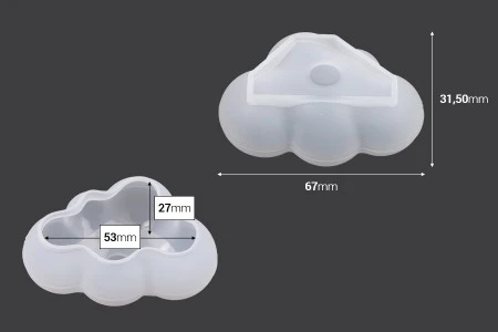 Silikonski kalup u obliku 3D oblaka 67x31,5 mm-2