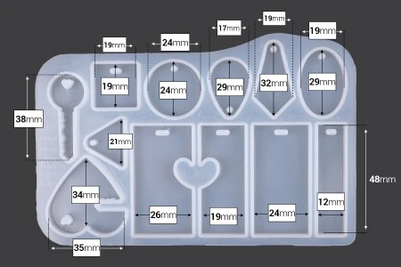 Silikonski kalupi u raznim oblicima za priveske 142x95 mm-2