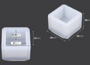 Silikonski kalup u obliku Male kocke (kutijica)-dimenzije_slike