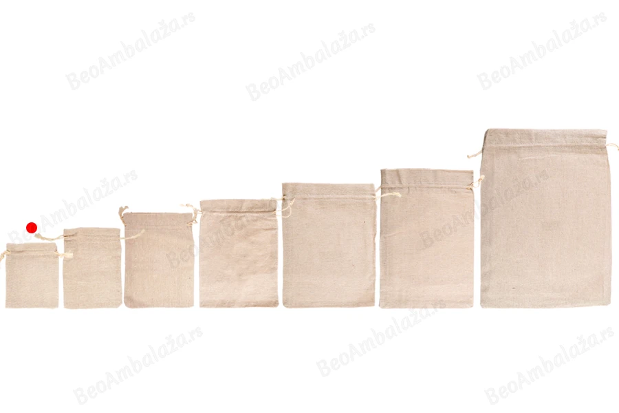 Pamučne torbice 80x100mm bež boje - 50 kom-grupa_slika