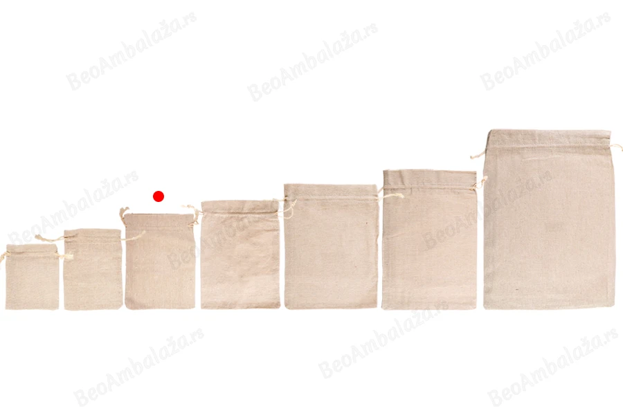 Pamučne torbice 125x175mm bež boje - 50 kom-grupa_slika