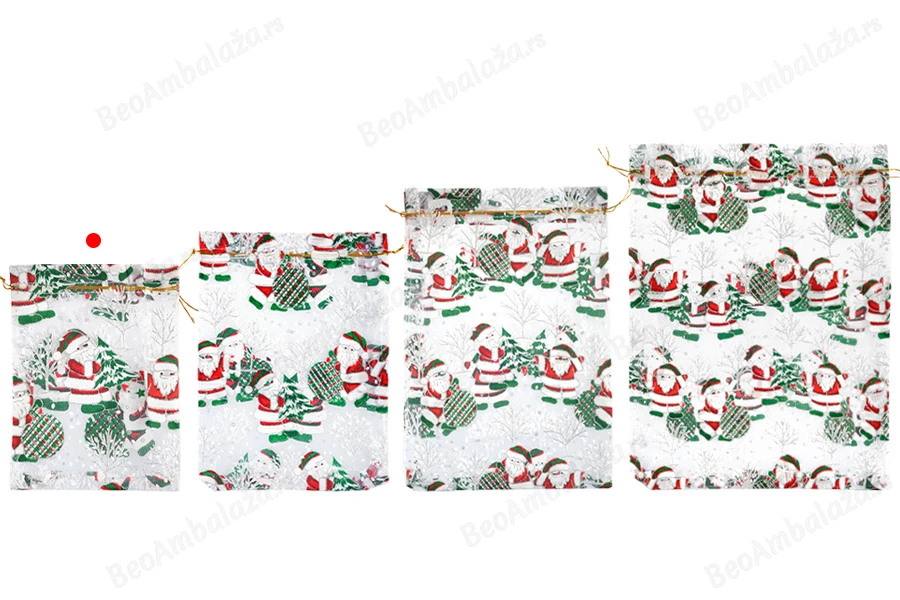 Božićna bela vrećica od tila 130x180 mm  - 50 kom-grupa_slika