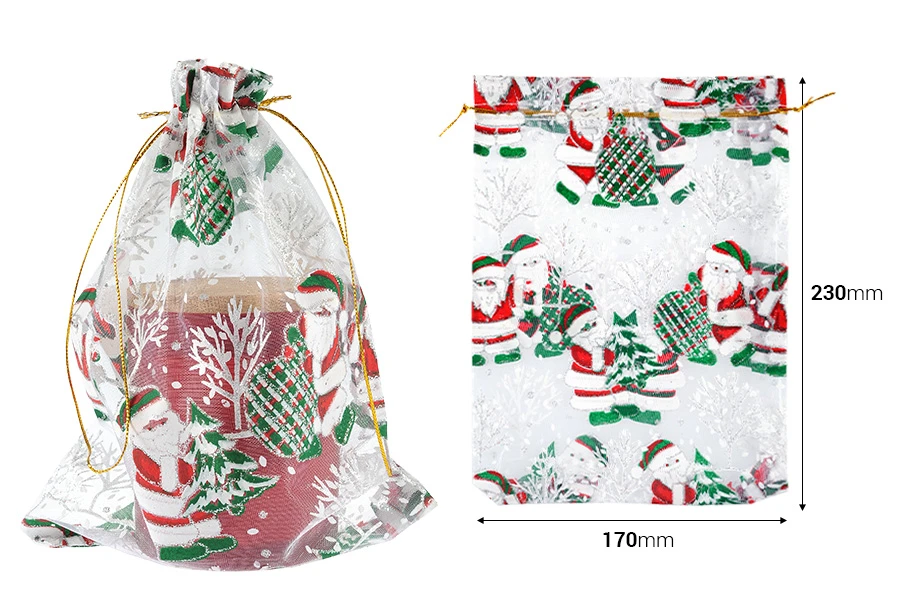 Božićna bela vrećica od tila 170x230 mm - 50 kom Božićna bela vrećica od tila 170x230 mm - 50 kom