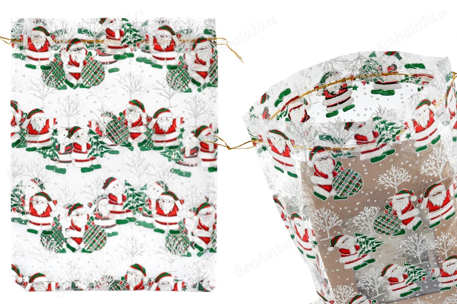 Božićna bela vrećica od tila 270x370 mm - 25 kom-slika_proizvoda
