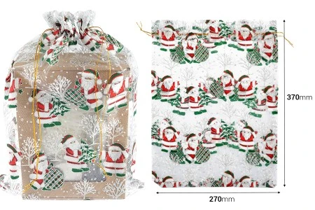 Božićna bela vrećica od tila 270x370 mm - 25 kom-2