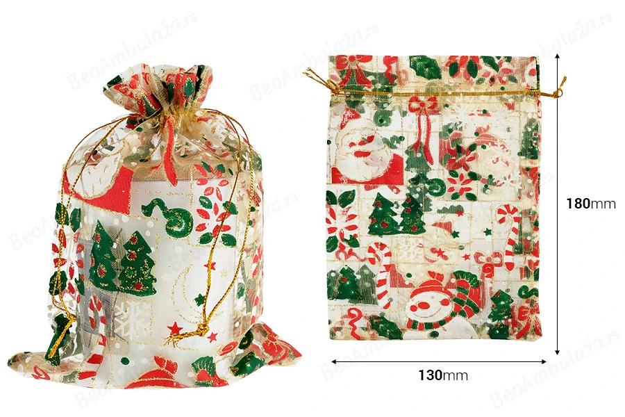 Božićna zlatna vrećica od tila 130x180 mm - 50 kom-dimenzije_slike